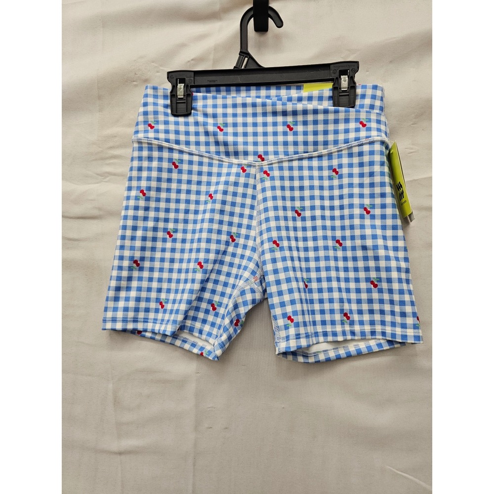 All in Motion Girls Crossover Waistband Shorts Blue Polyester Blend Size XL